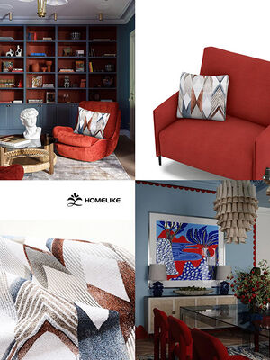 100% Polyester Geometric Diamond Woven Jacquard Fabric For Home Textile