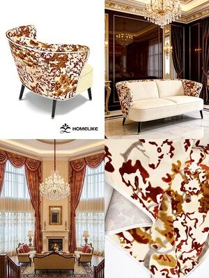 Abstract Forest Motif Pattern Knitting Jacquard Velvet Fabric For home textile