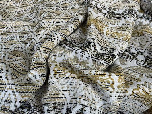 Golden Woven Jacquard Fabric For Sofa 430GSM Woven Sofa Fabric With Luxury Golden