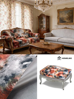 French Impressionist Oil Painting Printing Velvet For Home Textile