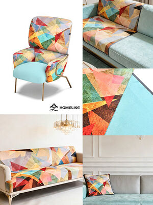 100% Polyester Geometric Prism Modern Printed Velvet For Home Textile