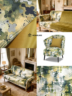 Italian Renaissance-Inspired European Vintage Printed Velvet for Furniture