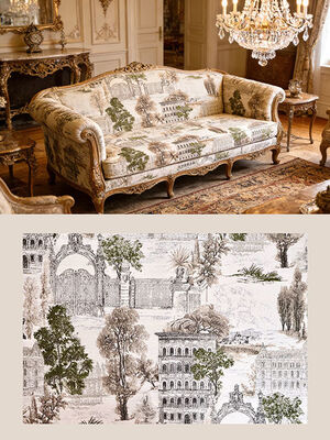 European Noble Classic Castle Jacquard Fabric For Home Textile