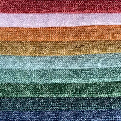 Chenille Linen Sofa Fabric Anti Pill Abrasion Resistant With Weave Style