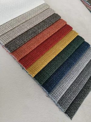 100% Polyester Linen Sofa Fabric Embossed For Home Decoration