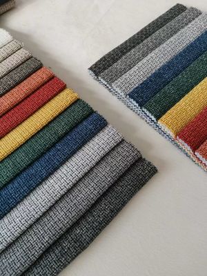 100% Polyester Linen Sofa Fabric Embossed For Home Decoration