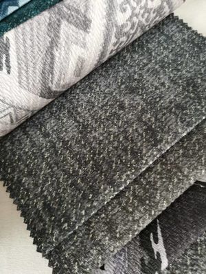 Floral Print Luxury Sofa Fabric Breathable With Stripe Style