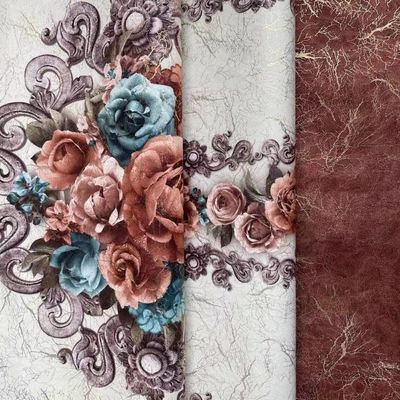 Anti Pilling Metallic Digital Print Fabric Printed FDY Velvet Abrasion Resistant