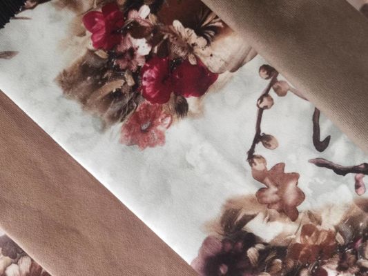 Shrink Resistant Customized Digital Flower Print Fabric Patterned Velvet Upholstery Fabric