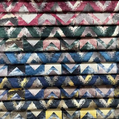 Knitted Digital Print Fabric White Holland Velvet 100% Polyester Fabric For Sofa Textile