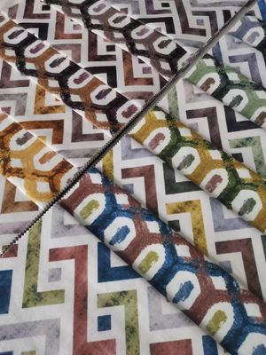 100% Polyester Digital Print Fabric Rainbow Dubai Fabric For Sofa