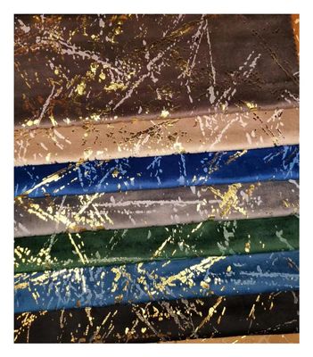Shrink Resistant Embossed Foil Velvet Fabric Printed Knitted Fabric