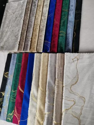 Bronze Floral Print Velvet Fabric Polyester With Knitted Technics Customized Color