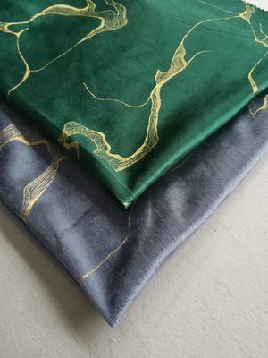 Bronze Floral Print Velvet Fabric Polyester With Knitted Technics Customized Color