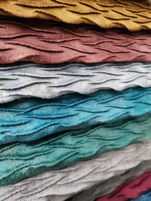 Flame Retardant Polyester Velvet Fabric Luxurious With Mulit Color
