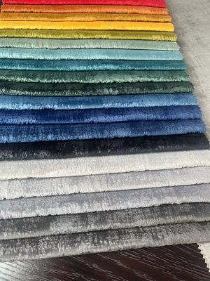 100% Polyester Luxury Curtain Fabric Bronzed Velvet Fabric For Home Decoration