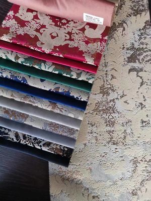 Polyester Jacquard Customized Flower Print Fabric Velvet Sofa Fabric