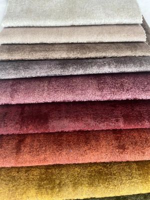 Blue Embossed Polyester Fabric Velvet Upholstery Fabric For Sofa