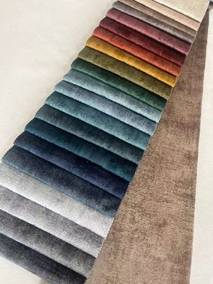 Blue Embossed Polyester Fabric Velvet Upholstery Fabric For Sofa