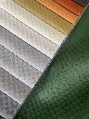 Printed Polyester Fabric For Sofa Ultrasonic Embossed Velvet Fabric