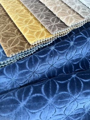 100% PL Jacquard Velvet Sofa Fabric Printed For Home Decoration