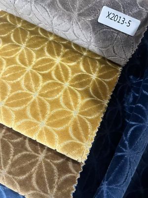 100% PL Jacquard Velvet Sofa Fabric Printed For Home Decoration