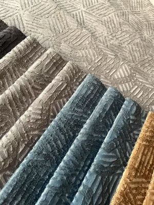 Glue Deep Embossed Velvet Knit Fabric Luxury Style Soft For Sofa