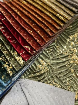 Breathable Soft Metallic Foil Print Fabric Foil Printed Velvet Fabric