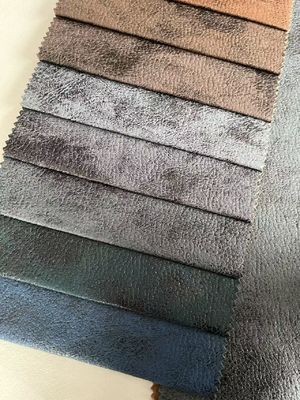 100% Polyester Leather Sofa Fabric Water Resistant Soft Leather Material