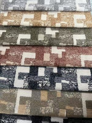 Waterproof Jacquard Curtain Fabric 500gsm For Hotel Bedrooms
