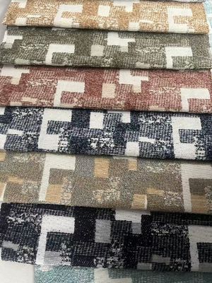 Waterproof Jacquard Curtain Fabric 500gsm For Hotel Bedrooms