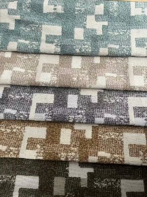 Waterproof Jacquard Curtain Fabric 500gsm For Hotel Bedrooms