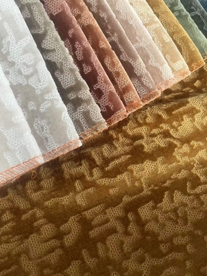 100% Polyester Jacquard Velvet Sofa Fabric 460gsm 142CM Width