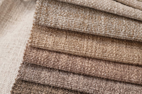 100% Polyester Linen Type Fabric ISO9001 Certified Woven Sofa Fabric for Home Textile