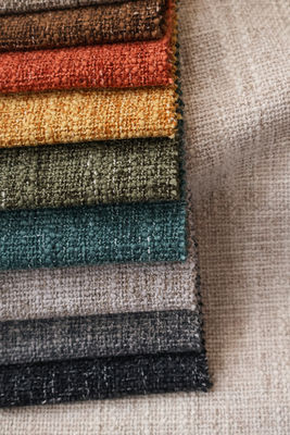 100% Polyester Linen Type Fabric ISO9001 Certified Woven Sofa Fabric for Home Textile