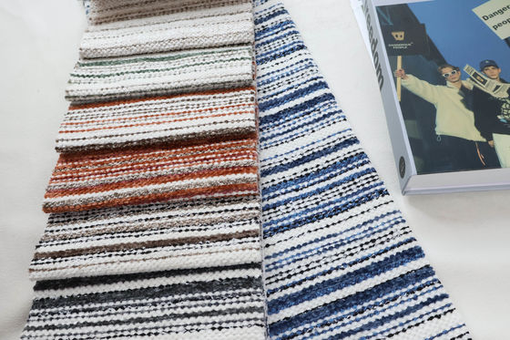 High Quality New Plain 100% Polyester Jacquard Stripe Blended Woven Chenille Sofa & Curtain Fabric Home Textile