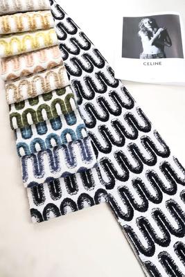 95% Polyester 5% Acrylic W-pattern fabric High Quality  Woven Jacquard Chenille for Sofa Cover & Pillow Cover Upholstery Fabric For Home Textile