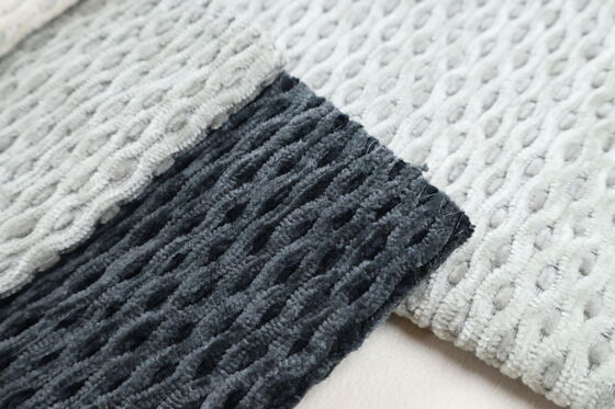 Two-Tone  Clear texture Honeycomb-shaped Cellular Chenille Upholstery Fabric