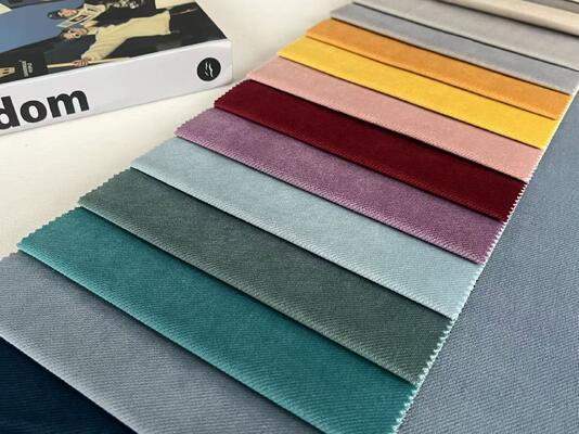 100%Polyester knitted home textile fabric for sofa dyed plain velvet fabric for home decoration