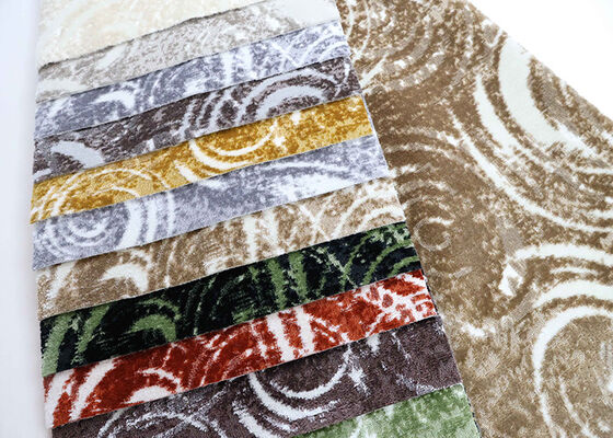 100% Polyester Luxury Matcha Green Circular Jacquard Velvet Pattern Fabric