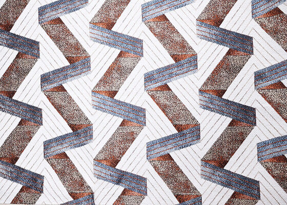 100% Polyester Modern Zigzag Geometric Jacquard Fabric for home textile