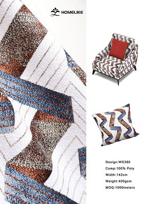 100% Polyester Modern Zigzag Geometric Jacquard Fabric for home textile
