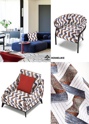 100% Polyester Modern Zigzag Geometric Jacquard Fabric for home textile