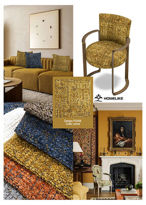 Two-tone Blended Woven Chenille With Eco-friendly Coating For Home Textile