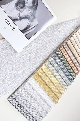 100% Polyester Chenille Classic Plaid Texture Fabric for Sofa