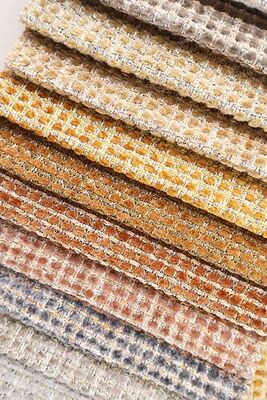 Multi-tonal 3D Plaid-textured Pattern Chenille Fabric For Sofa