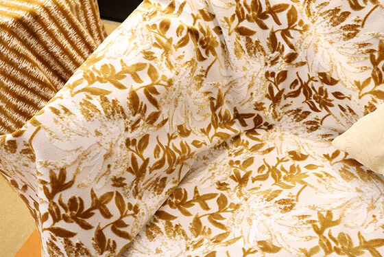 550gsm Liquid Gold Floral Jacquard Velvet - Home Textile Grade