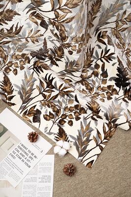 Luxury Vintage Leaves Pattern Jacquard Velvet Fabric For Sofa