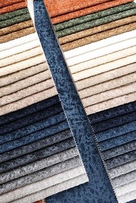 Honeycomb Bonding & Flocking Velvet Blue-Orange Scheme For Sofa