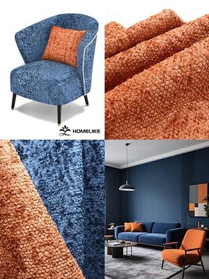 Honeycomb Bonding & Flocking Velvet Blue-Orange Scheme For Sofa
